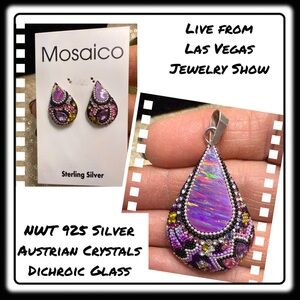 NWT Mosaico Austrian Crystal pendant necklace & earrings 💕💕 new line! 💕💕